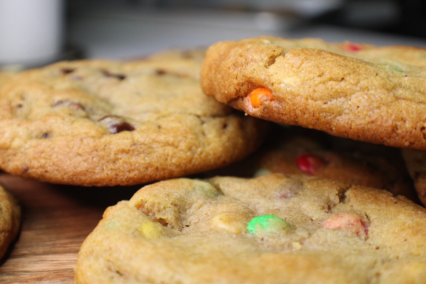 M&M Cookie — dramatic pile