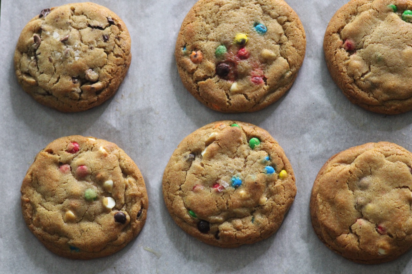 M&M — parchment flat lay
